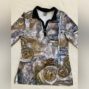 Dolcezza Simply Art Abstract Top  NWOT